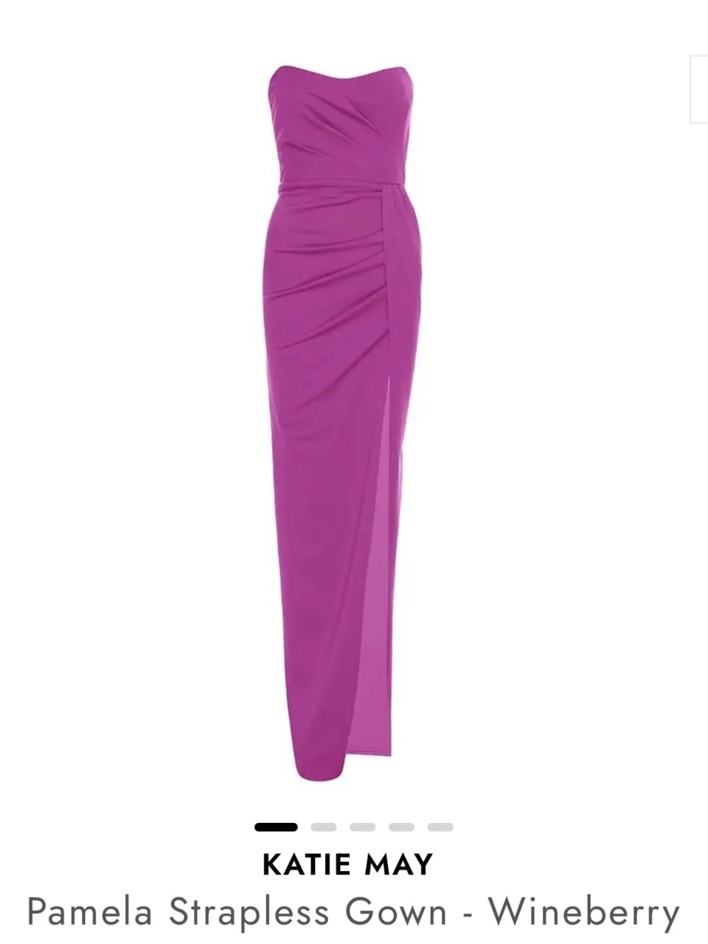 Katie May Pamela Strapless Gown in Wineberry